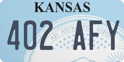 KS license plate 402AFY