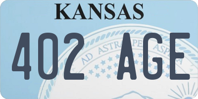 KS license plate 402AGE
