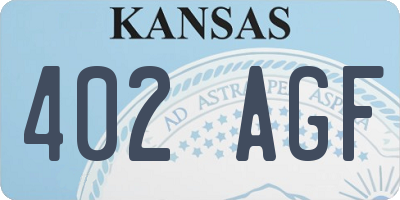 KS license plate 402AGF