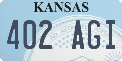 KS license plate 402AGI