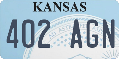 KS license plate 402AGN