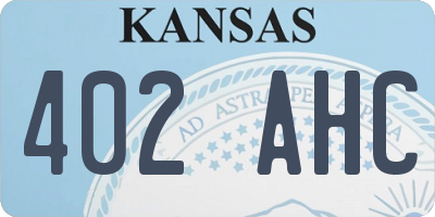 KS license plate 402AHC