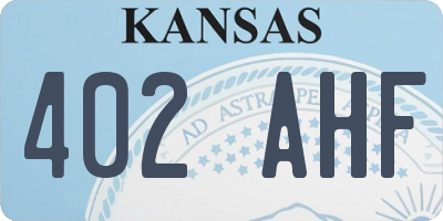 KS license plate 402AHF