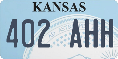 KS license plate 402AHH