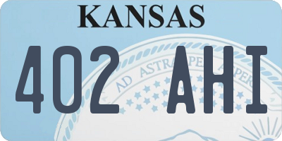 KS license plate 402AHI