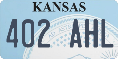 KS license plate 402AHL