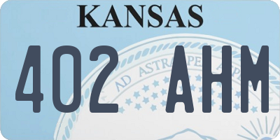 KS license plate 402AHM