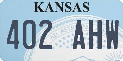 KS license plate 402AHW