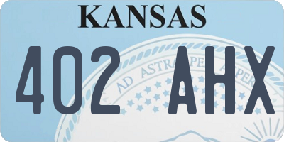 KS license plate 402AHX