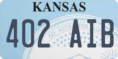 KS license plate 402AIB