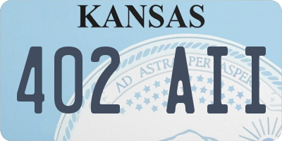 KS license plate 402AII