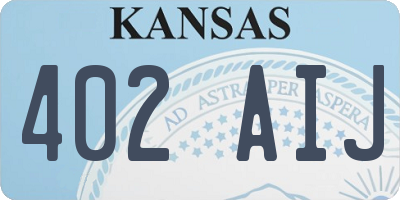 KS license plate 402AIJ