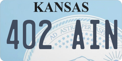 KS license plate 402AIN