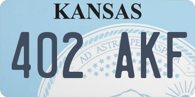 KS license plate 402AKF