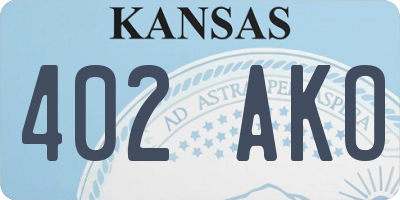 KS license plate 402AKO