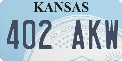 KS license plate 402AKW