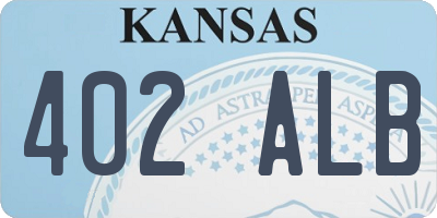 KS license plate 402ALB
