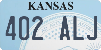 KS license plate 402ALJ