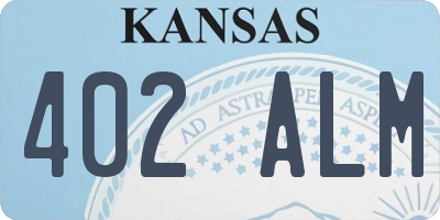 KS license plate 402ALM