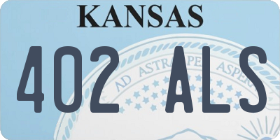 KS license plate 402ALS