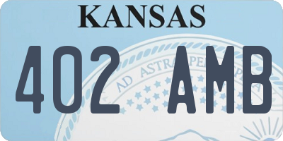 KS license plate 402AMB
