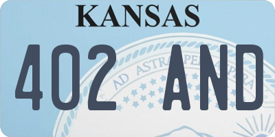 KS license plate 402AND