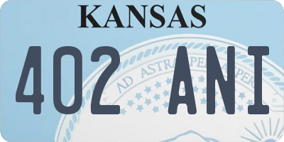 KS license plate 402ANI