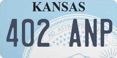 KS license plate 402ANP