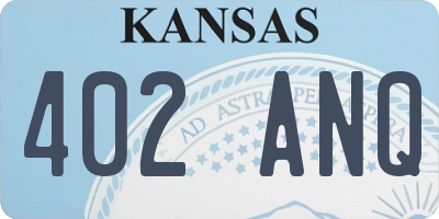 KS license plate 402ANQ