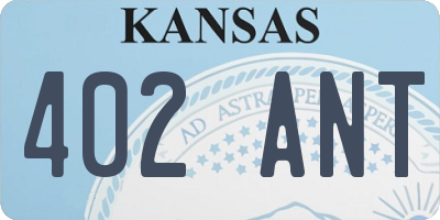 KS license plate 402ANT