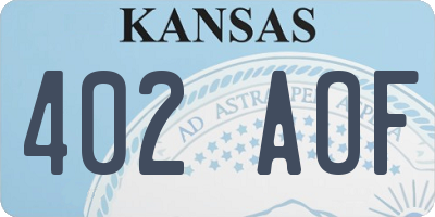KS license plate 402AOF