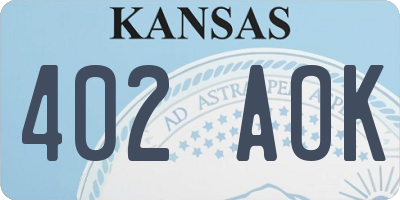 KS license plate 402AOK