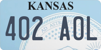 KS license plate 402AOL