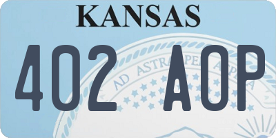KS license plate 402AOP