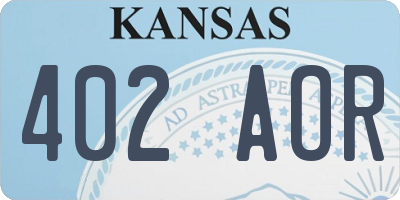 KS license plate 402AOR