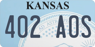 KS license plate 402AOS