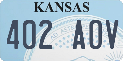 KS license plate 402AOV