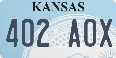 KS license plate 402AOX