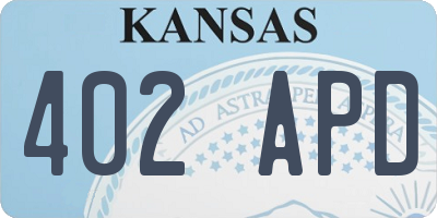 KS license plate 402APD