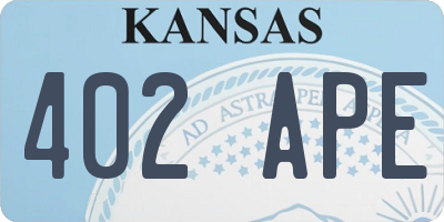 KS license plate 402APE