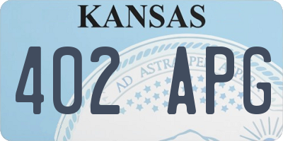 KS license plate 402APG