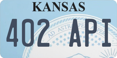 KS license plate 402API
