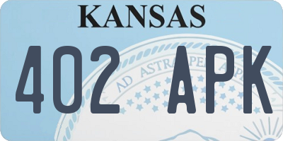 KS license plate 402APK