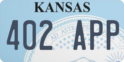 KS license plate 402APP