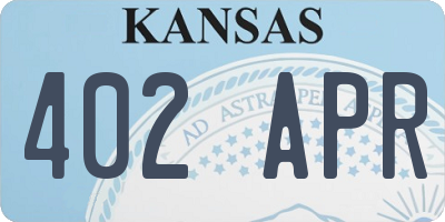 KS license plate 402APR