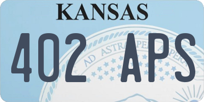 KS license plate 402APS