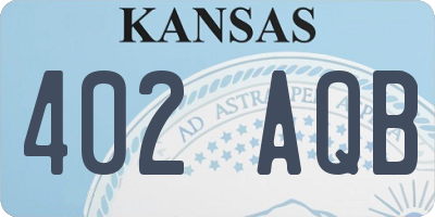 KS license plate 402AQB