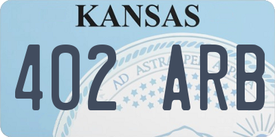 KS license plate 402ARB