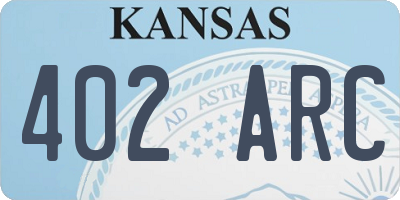 KS license plate 402ARC