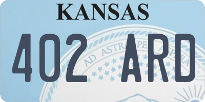 KS license plate 402ARD